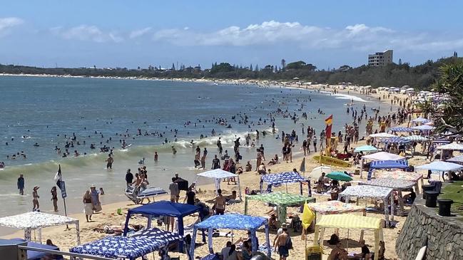 Beachgoers at Mooloolaba Beach. Picture: Contributed