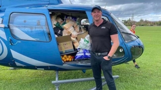 Mr Jenkinson worked as the chief pilot at Sea World Helicopters since August 2019 and previously led efforts during the northern New South Wales floods last year. Picture: Supplied