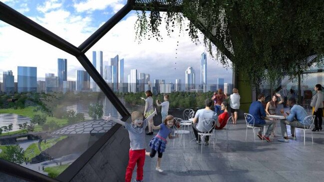 An artist impression of the view from the rooftop space at HOTA art gallery on the Gold Coast. Picture: Gold Coast City Council