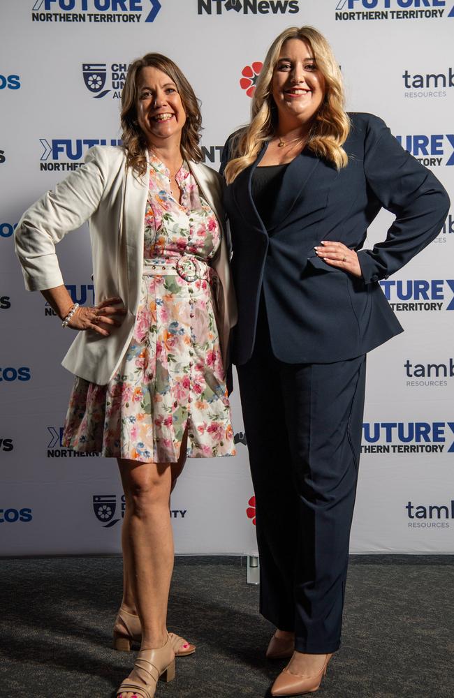 General Manager NTNews Kirsten Porteous and Melanie Plane Editor NT News at the NT News Futures Northern Territory forum 2024. Picture: Pema Tamang Pakhrin