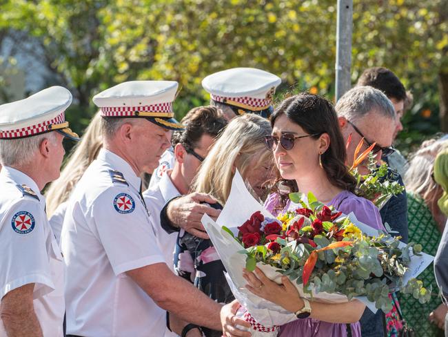 SYDNEY, AUSTRALIA.  NCA NewsWire Photos- APRIL, 19TH 2023. The family of NSW Ambulance Paramedic Steven Tougher will visit the floral tribute at McDonald’s restaurant in Campbelltown. Picture: NCA NewsWire/ Flavio Brancaleone,