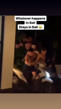 Tourists criticized launching a scooter into a Bali villa pool