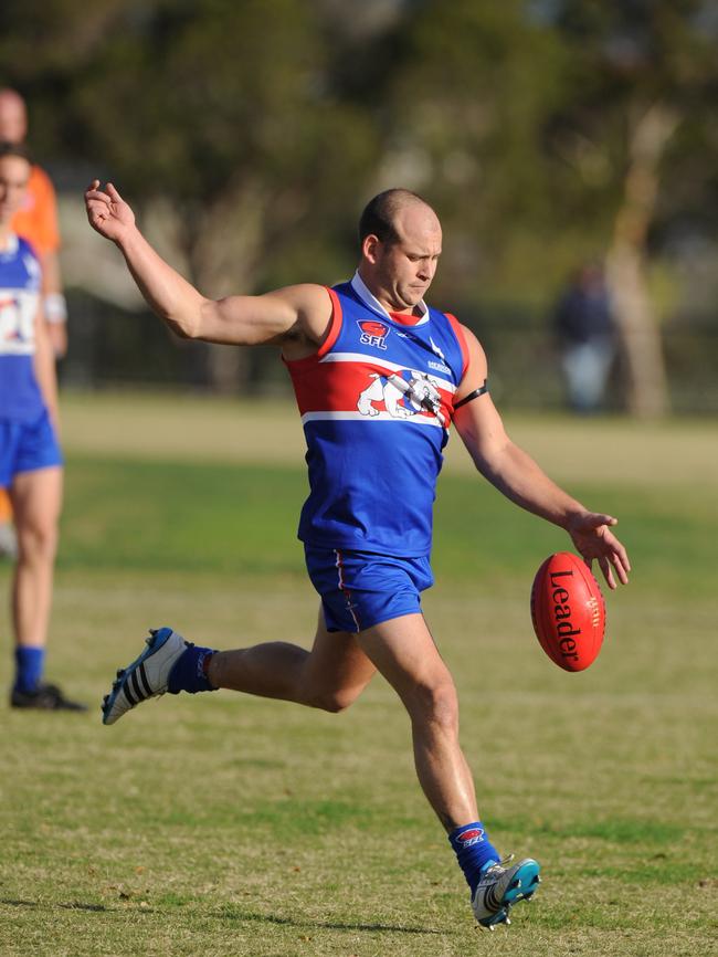 Luke James slots another goal for St Paul's in 2013.