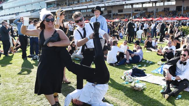 It might be a while before we see scenes like this at the races again in Victoria - but at least owners are able to attend tracks in regional areas. Picture: AAP.