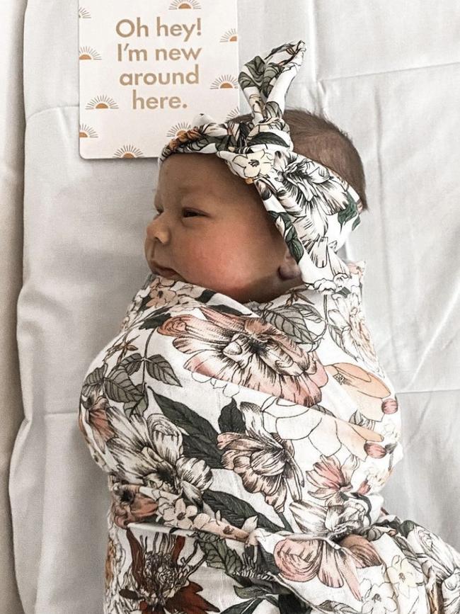 Aaron and Amy Finch welcomed daughter Esther Kate Finch. Picture: Instagram