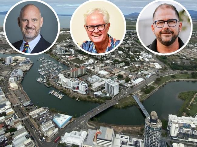 Pete Faulkner, Colin Dwyer, and Clayton Cook have shared differing views on the strength of Townsville's jobs market, based on differing models released by the ABS. Picture: Supplied.