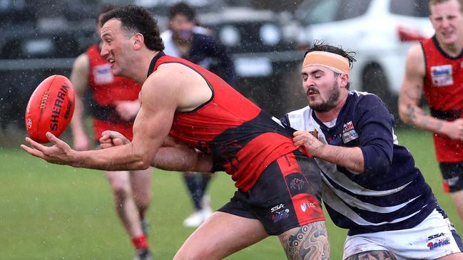 Jack Jedwab in action for Romsey. Picture: Hamish Blair