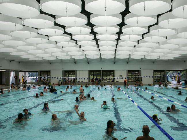 Crowds flock to the indoor pool at the Gympie ARC Open Day.