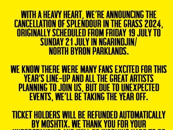 Real reason Splendour was cancelled