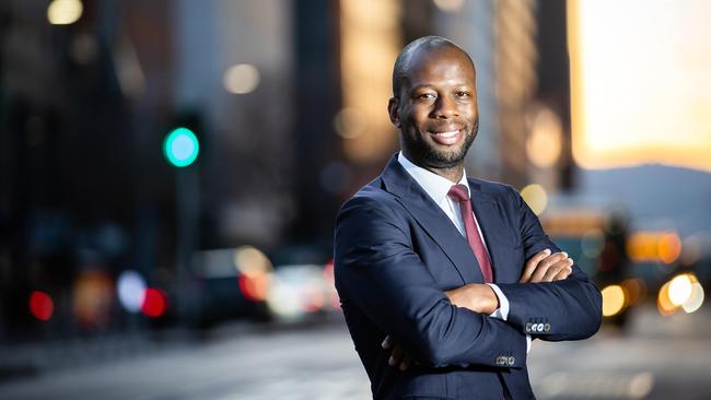 Committee for Adelaide chief executive Bruce Djite, pictured in Currie St, Adelaide, who in early 2023 will become the Property Council of Australia’s South Australian executive director. Picture: Tom Huntley