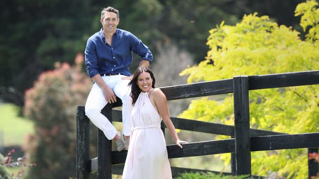 Billy and Nicole Slater on their sprawling Victorian farm. Picture: David Caird