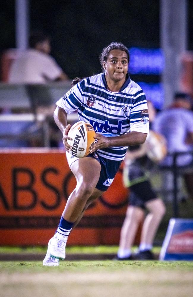 Darwin Brothers player Bianca Stokes playing in the 2024 NRL NT season. Picture: Patch Clapp / NRL NT