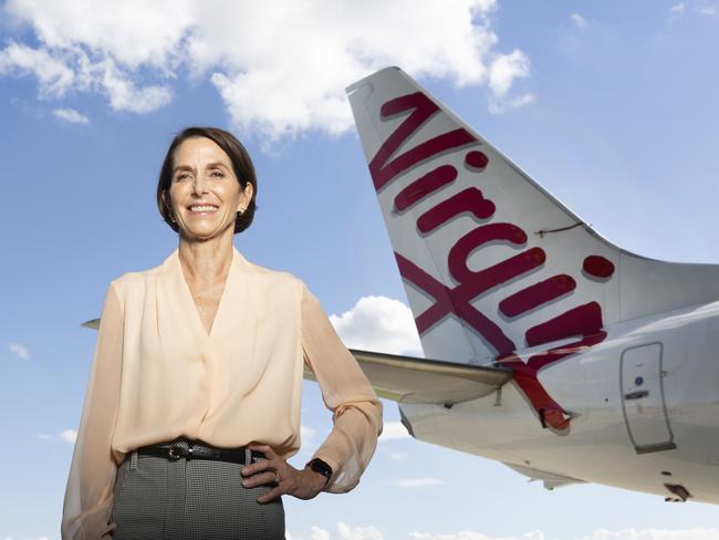 BRISBANE AUSTRALIA - NewsWire Photos MAY 20, 2021: Virgin CEO Jayne Hrdlicka visits the Virgin Brisbane terminal to announce several domestic growth opportunities in response to strengthening leisure and business travel demand. NCA NewsWire / Sarah Marshall