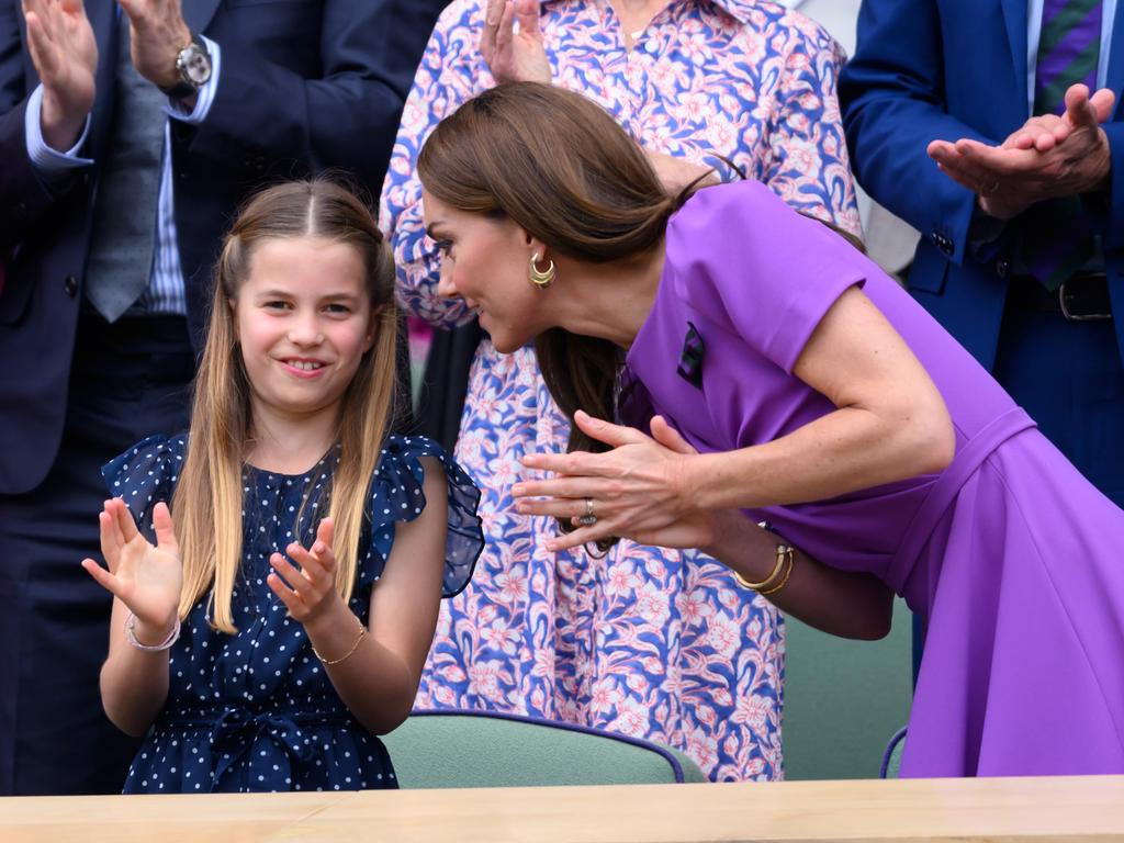 Princess Catherine with Princess Charlotte at Wimbledon. Picture: Karwai Tang/WireImage