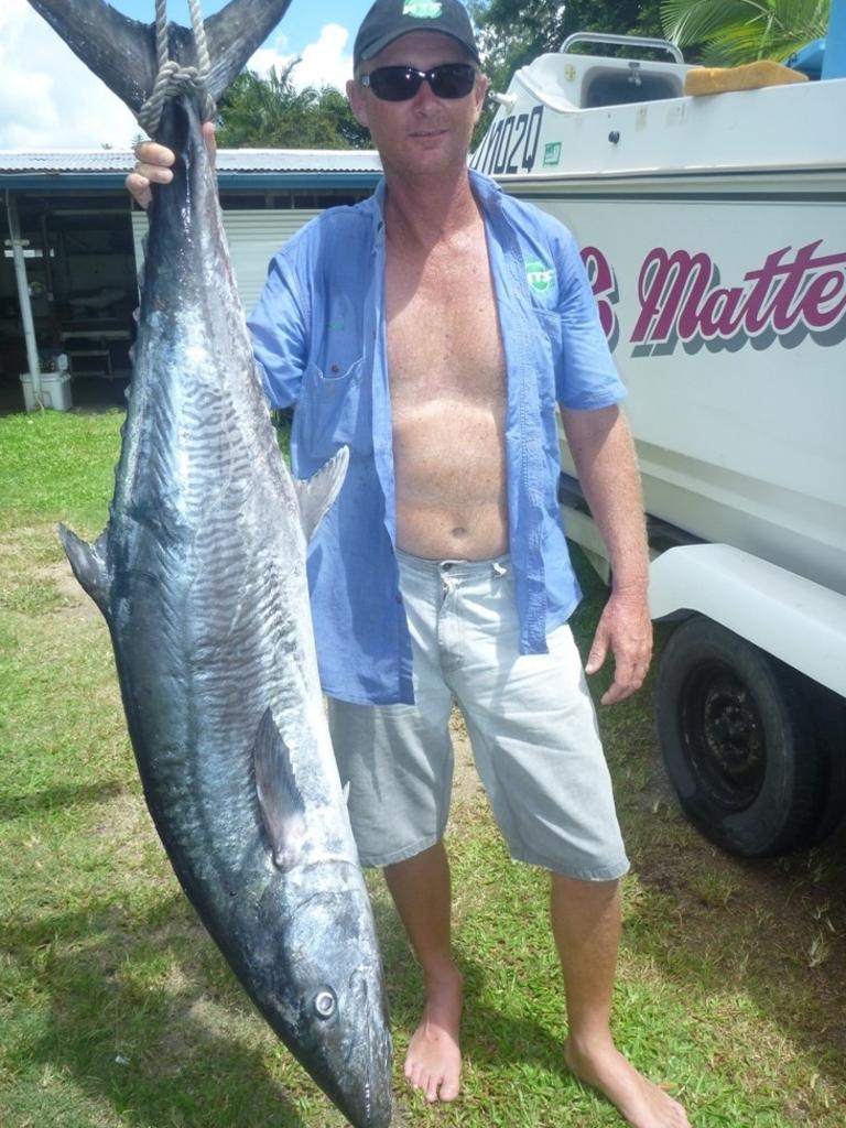 Don nailed this monster Spanish mackerel trolling a whole rigged gar at around six knots