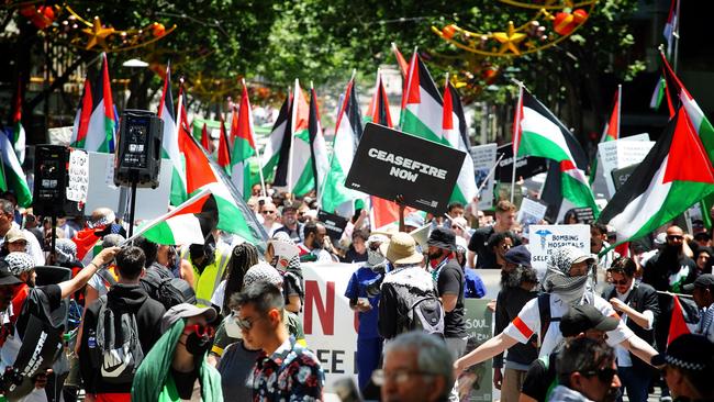 A pro-Palestine rally in Melbourne. Picture: Luis Enrique Ascui