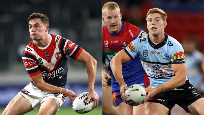 Childhood mates (L-R) Kyle Flanagan and Blayke Brailey face off on Saturday night.