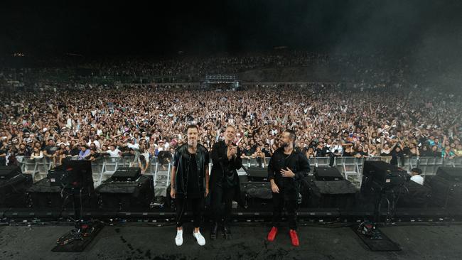 Rufus Du Sol after performing at The Gorge Amphitheatre in Washington. Picture: Michael Drummond