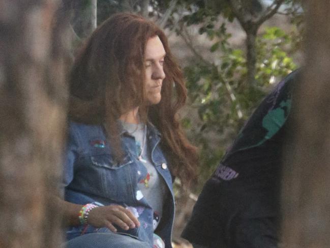 Chris Lilley in costume during a location shoot for his new as yet untitled Netflix TV series at Bond University, on the Gold Coast. Picture: Nathan Richter.