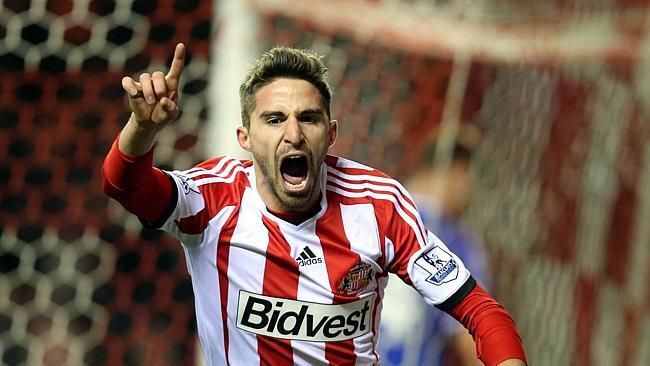 Sunderland's Fabio Borini celebrates his goal.