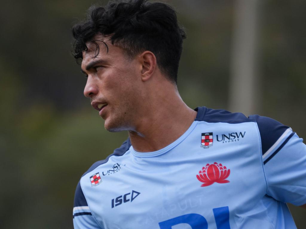 Joseph-Aukuso Suaalii trains with the Wallabies in Canberra. Photo by Rugby Australia