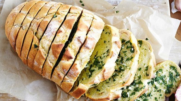 Garlic bread is easy to make.