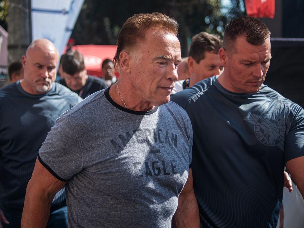 US actor and former California Governor Arnold Schwarzenegger in South Africa after the incident. Picture: AFP