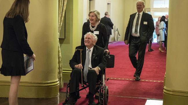 Former Prime Minister Bob Hawke came to see Kim Beazley sworn into office as the new Governor of Western Australia earlier this month. (Pic: Tony McDonough)