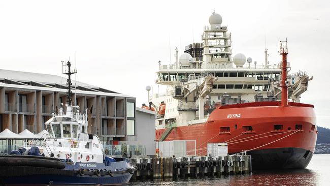 The RSV Nuyina docked in Hobart. Picture: Chris Kidd