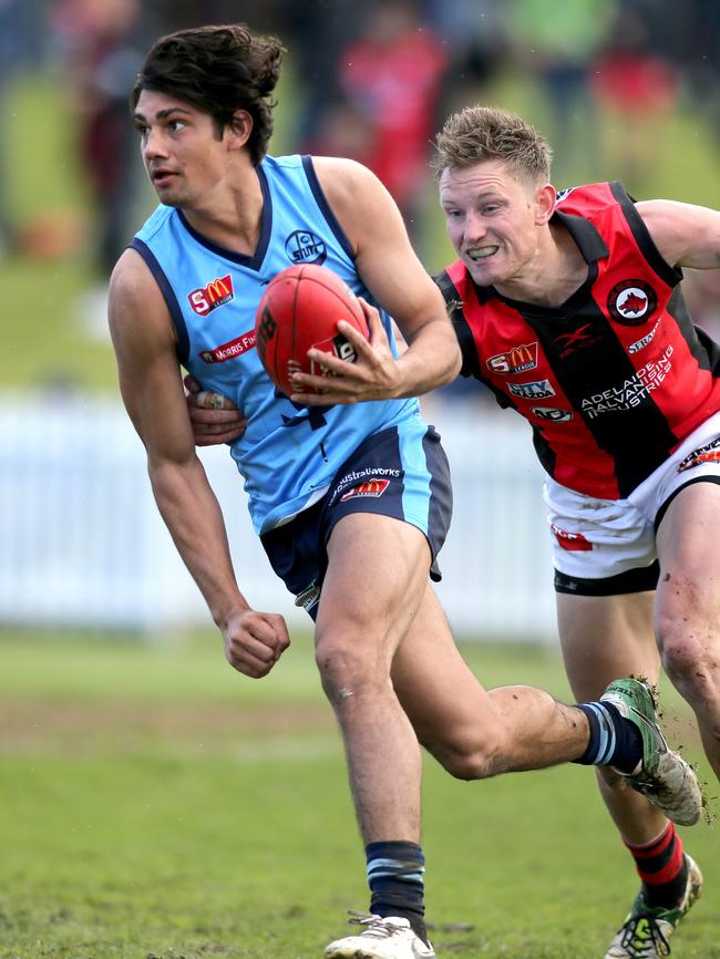 And Shane McAdam in action for Sturt this season in the SANFL. Picture: AAP Image/Dean Martin