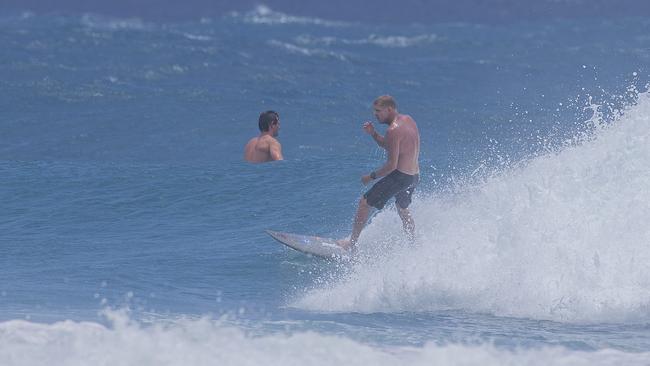 Former World Champion surfer Mick Fanning enjoying the large swell at Snapper Rocks on Sunday 2 January 2022. Picture: Jerad Williams