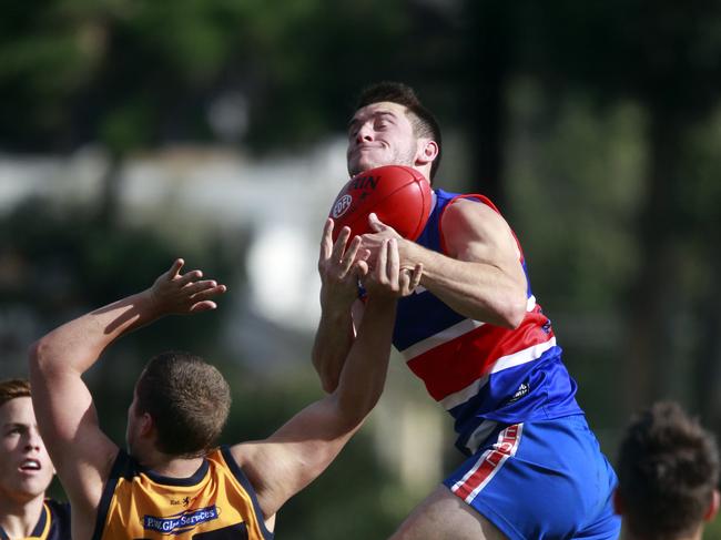 EDFL Football: Keilor v Strathmore at Keilor Recreation Reserve Keilor Kane Barbuto from Keilor Picture: Richard Serong