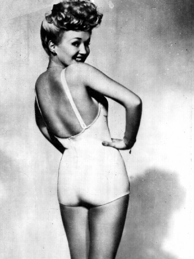 Betty Grable in a 1940s pinup shot.