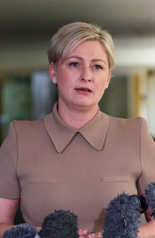 Queensland Minister for Families, Seniors and Disability Services Amanda Camm during a press conference in Brisbane. Picture: Supplied