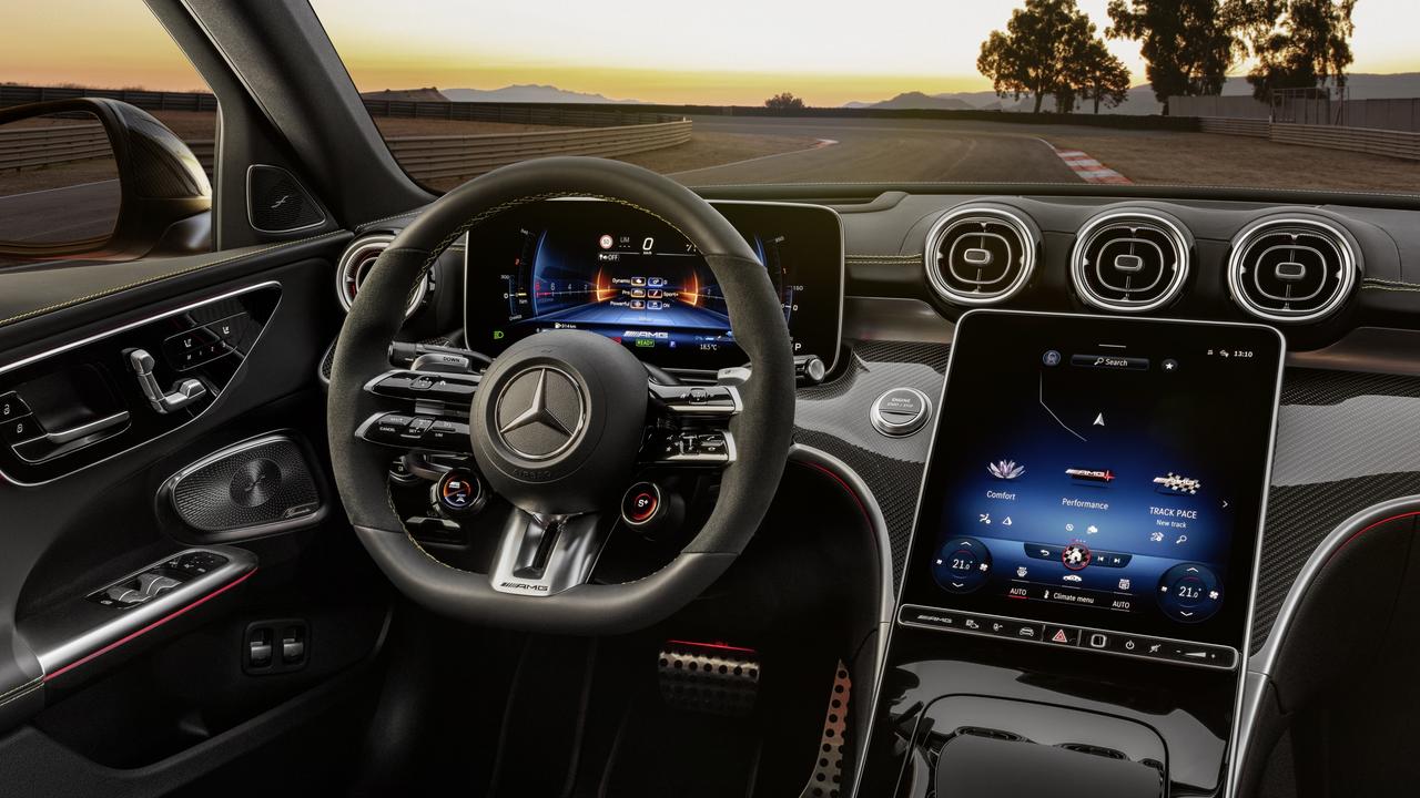 The Mercedes-Benz C 63 E Performance’s cabin is suitably up-market. Picture: Supplied.