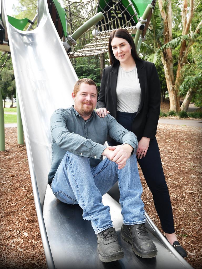 Shane Hoogvliet and Samantha Sarma of Aspect Contractors have beaten two Brisbane companies for $3.7 million Cooroy adventure playground build. Picture: Patrick Woods.