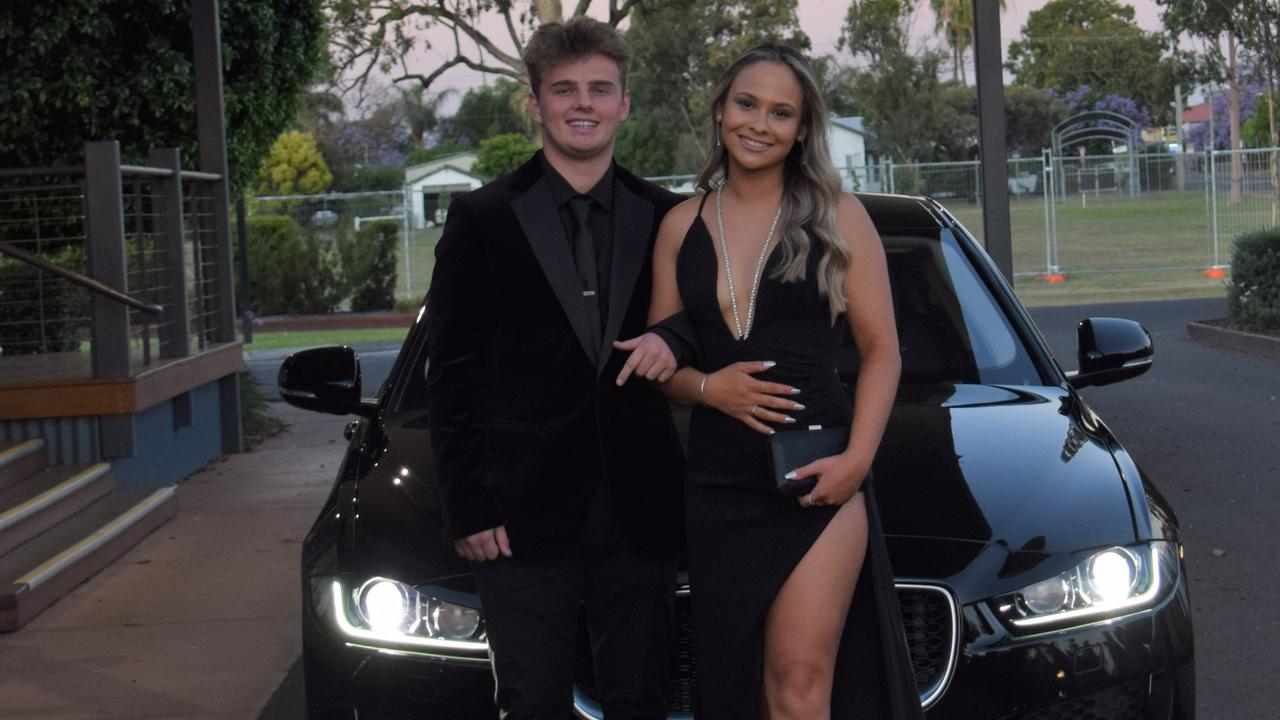 Will Brady and Tina Stritzel at the Our Lady of Southern Cross College formal 2022. Picture: Emily Devon.