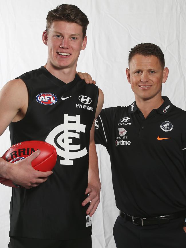 No.1 draft pick Sam Walsh with Brendon Bolton