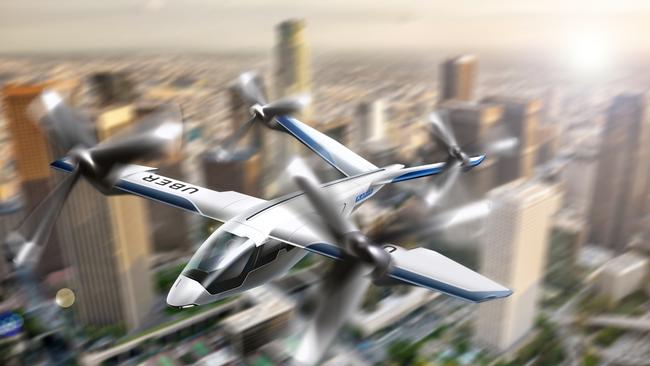 What the drones in Uber's flying car project, UberAIR, could look like.