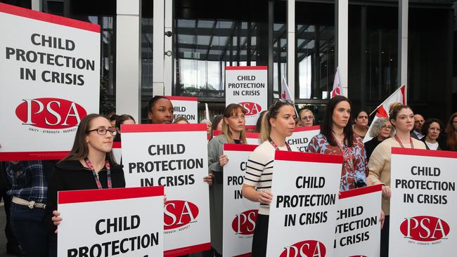 NSW caseworkers have protested against the ‘unacceptable risk’ being posed to vulnerable children across the state. Picture: NewsWire / Gaye Gerard