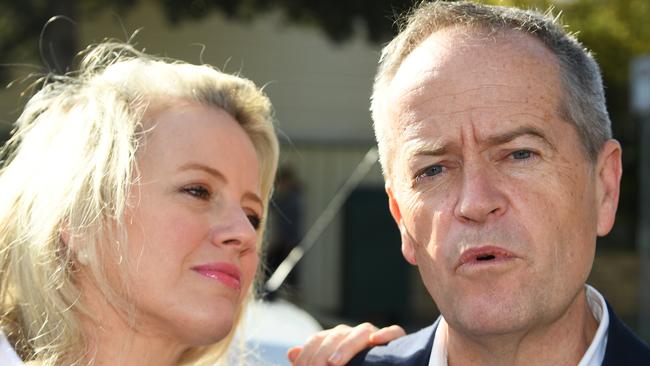 While opposition leader Bill Shorten wanted change, it wasn’t the sort of change ordinary Australian believed in. Pictured here with wife Chloe outside their home in Moonee Ponds, Melbourne. Picture: AAP