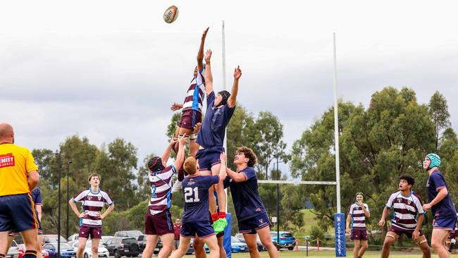 TAS First XV rugby action between Canterbury College and John Paul College at Canterbury College on Saturday May 4, 2024.