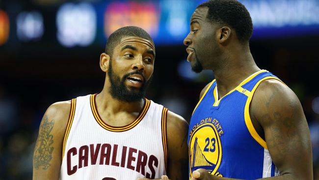 Kyrie Irving and Draymond Green get chirpy, but while one has the stats, the other has one hand on the NBA title. Picture: Getty Images/AFP