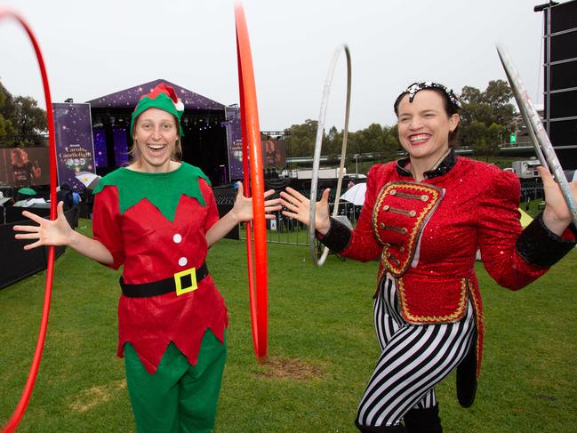 Sealink Carols by Candlelight at Elder Park Lisa Goldsworthy  and Katie Wright Dynamite.  Picture: Brett Hartwig