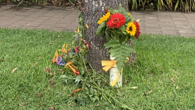 Flowers were left at Wattle St, Unley, at the scene of a crash that claimed the life of a cyclist. Picture: George Yankovich