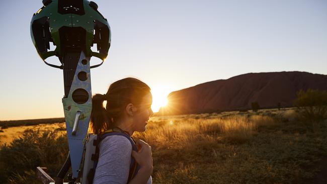 Google‘s StreetView camera mounted on a walker. Picture: supplied