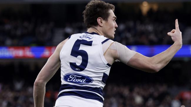 Jeremy Cameron kicked seven goals against Collingwood in round 22. Picture: Darrian Traynor/Getty Images