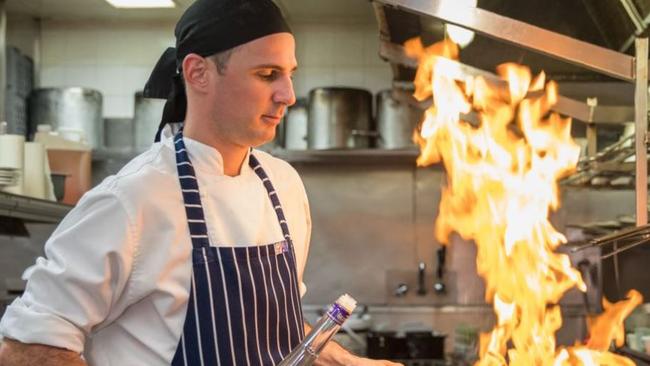 Peter Tzimas at work in the kitchen.