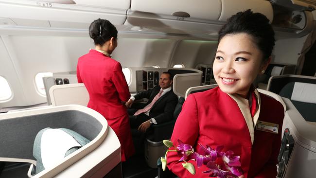 Flying from Melbourne to New York in business class with Cathay Pacific via Hong Kong can cost a third of the price of flying a more direct route with Qantas.