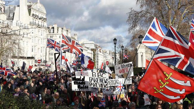 Pro-Brexit protesters in Lonfon. Pivyutr: AFP.